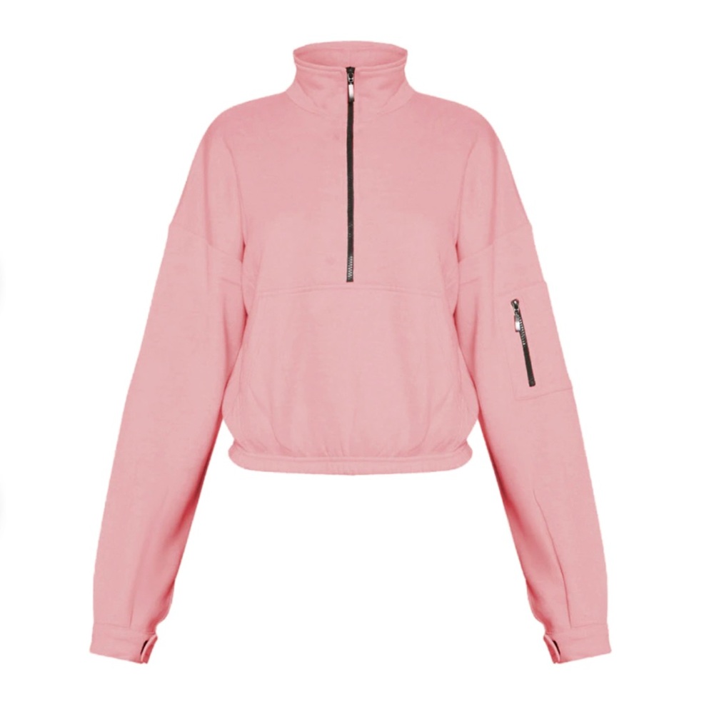 Dusty Pink 1/3 Zip Front Sweater